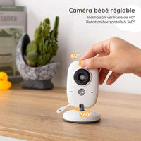 BabyGuard™ - Moniteur vidéo sans fil pour bébé avec caméra de sécurité, vision nocturne et audio bidirectionnel - Bébé Ange
