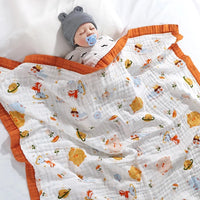 CuddleNest™ - Couverture en Gaze de Coton à 6 Couches pour Bébé, Respirante et Douce - Bébé Ange