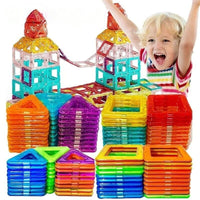 MagnaBuild - Blocs de Construction Magnétiques pour Enfants, Grand et Petit Format - Bébé Ange