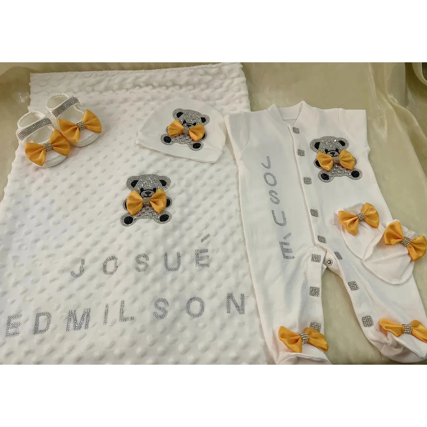 RoyalBaby™ - Ensemble Hôpital de Sortie Naissance Bling 5 Pièces Princesse/Prince - Bébé Ange