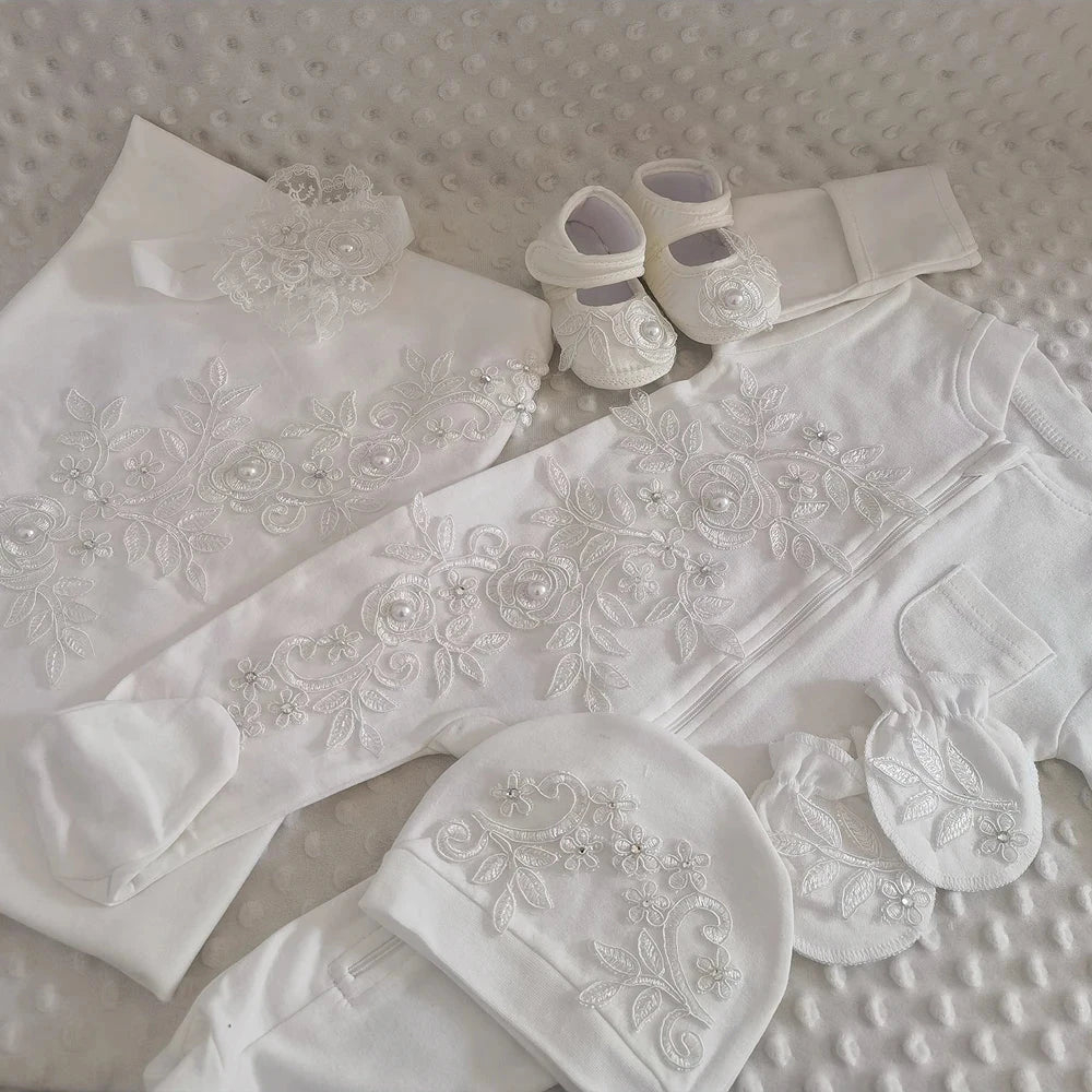 RoyalBaby™ - Ensemble Hôpital de Sortie Naissance Bling 5 Pièces Princesse/Prince - Bébé Ange