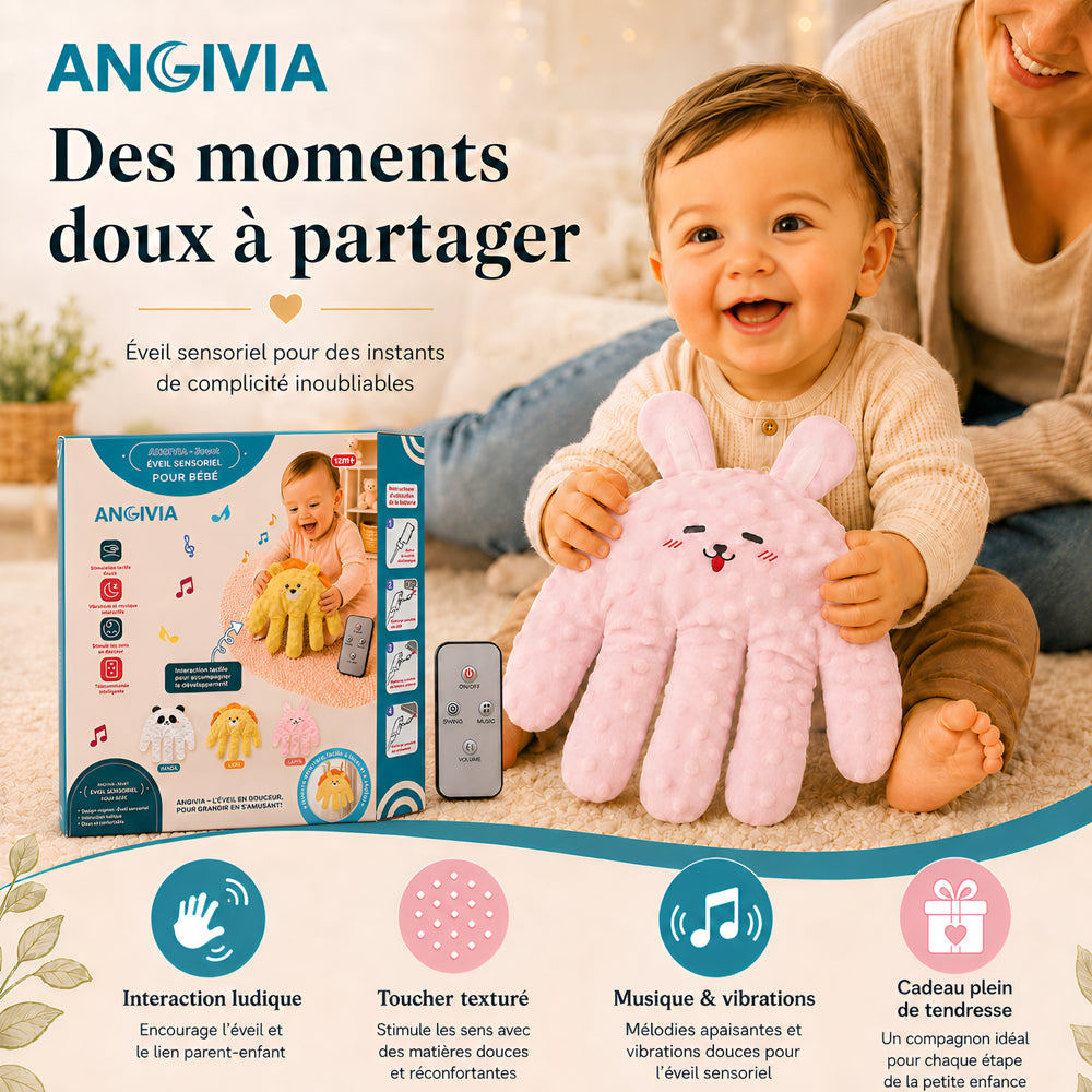 Bébé et maman avec la main apaisante ANGIVIA