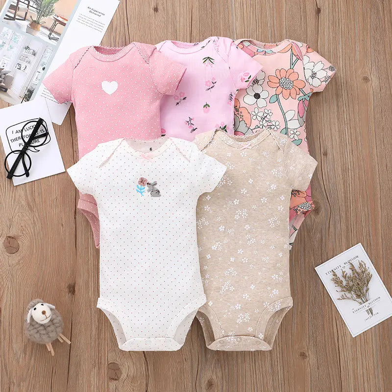 BabySoft - Lot de 5 Bodies en Coton à Manches Courtes (0 à 24 Mois)