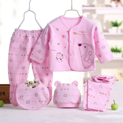 SweetAnimal™ - Ensemble Vêtements 5 Pièces en Coton pour Bébé 0-3 Mois - Bébé Ange