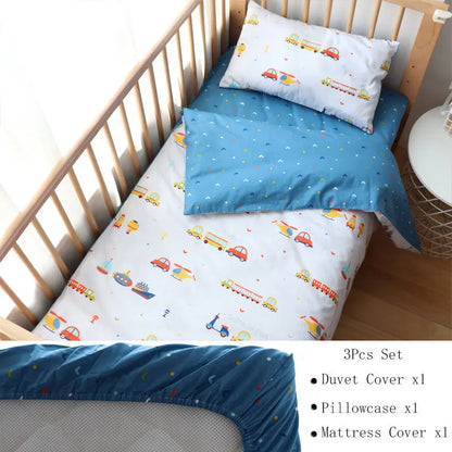 BabyNest™ - Parure de Lit en Coton pour Nouveau-né à Motif Étoile (3 Pièces) - Bébé Ange