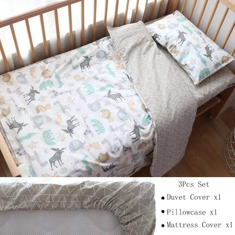 BabyNest™ - Parure de Lit en Coton pour Nouveau-né à Motif Étoile (3 Pièces) - Bébé Ange