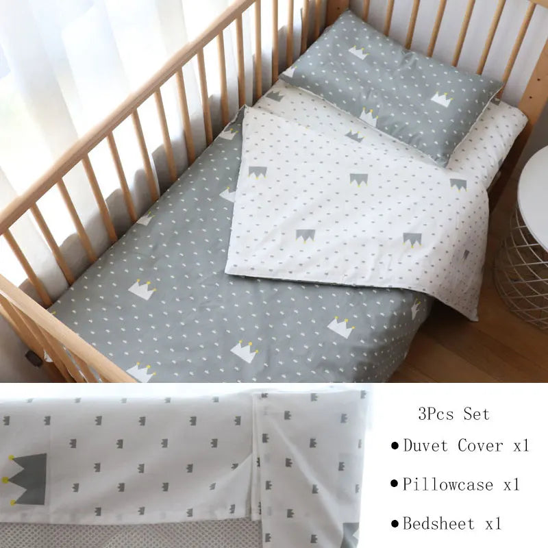 BabyNest™ - Parure de Lit en Coton pour Nouveau-né à Motif Étoile (3 Pièces) - Bébé Ange