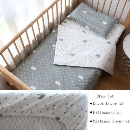 BabyNest™ - Parure de Lit en Coton pour Nouveau-né à Motif Étoile (3 Pièces) - Bébé Ange