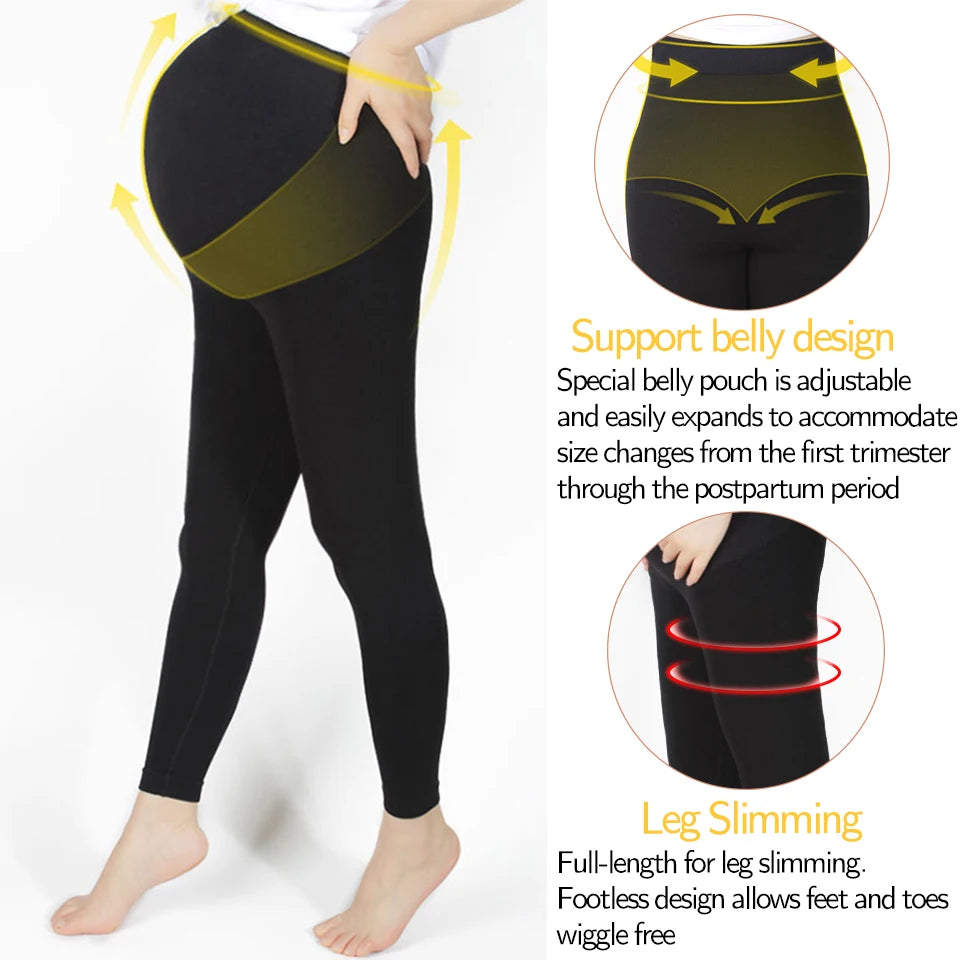 MaternComfort™ - Leggings Maternité Haute Taille avec Soutien Abdominal - Bébé Ange