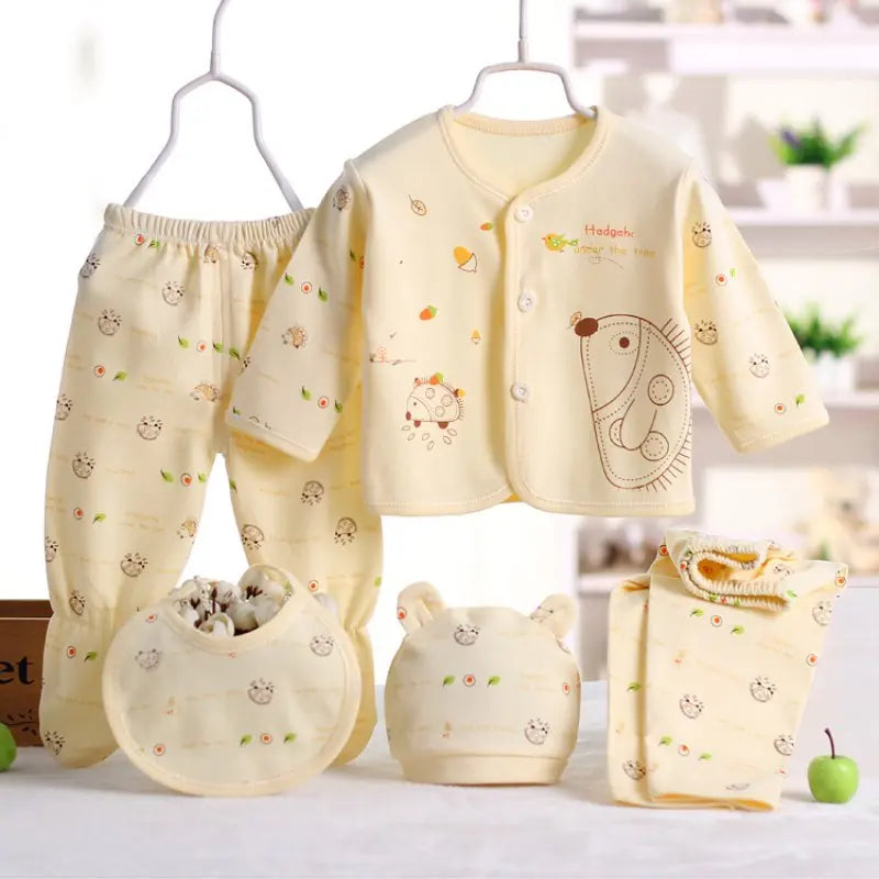 SweetAnimal™ - Ensemble Vêtements 5 Pièces en Coton pour Bébé 0-3 Mois - Bébé Ange