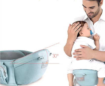 BabyHug Pro - Porte-Bébé Ergonomique avec Siège de Hanche et Coussin Confortable - Bébé Ange