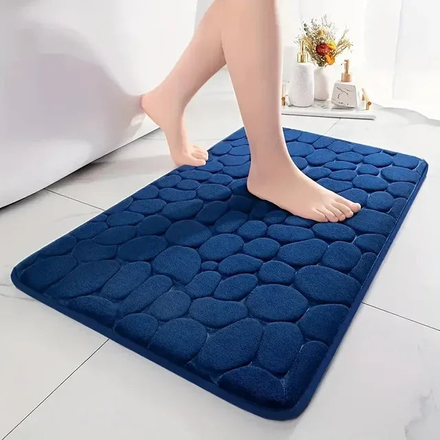 StoneSoft™ - Tapis de Bain Antidérapant 3D Effet Galet à Séchage Rapide - Bébé Ange