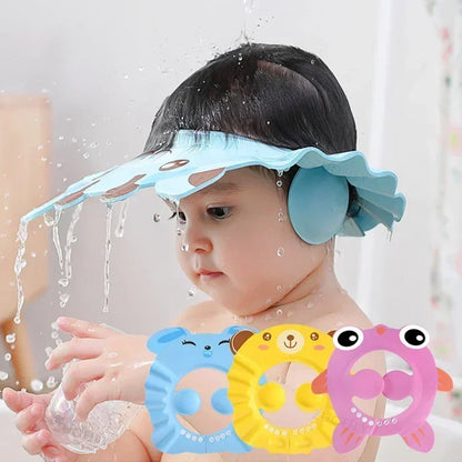 AquaCap™ - Casquette de Bain Ajustable pour Bébé Anti-éclaboussures - Bébé Ange