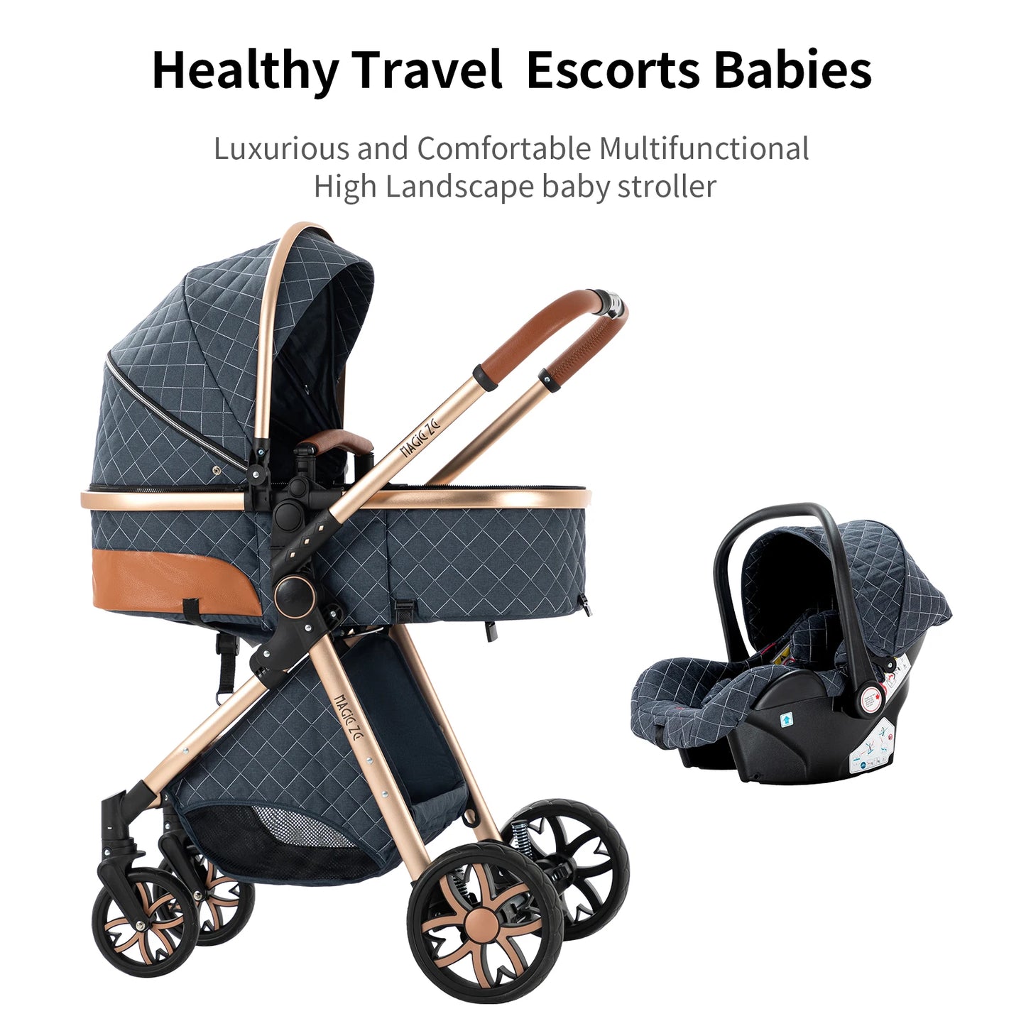 LuxBaby™ - Poussette de Luxe 3 en 1 pour Bébé - Bébé Ange