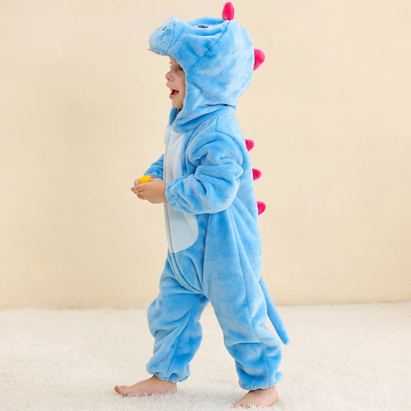 FluffyZoo - Barboteuse d'Hiver à Capuche pour Bébé avec Motifs Animaux (0-3 Ans) - Bébé Ange