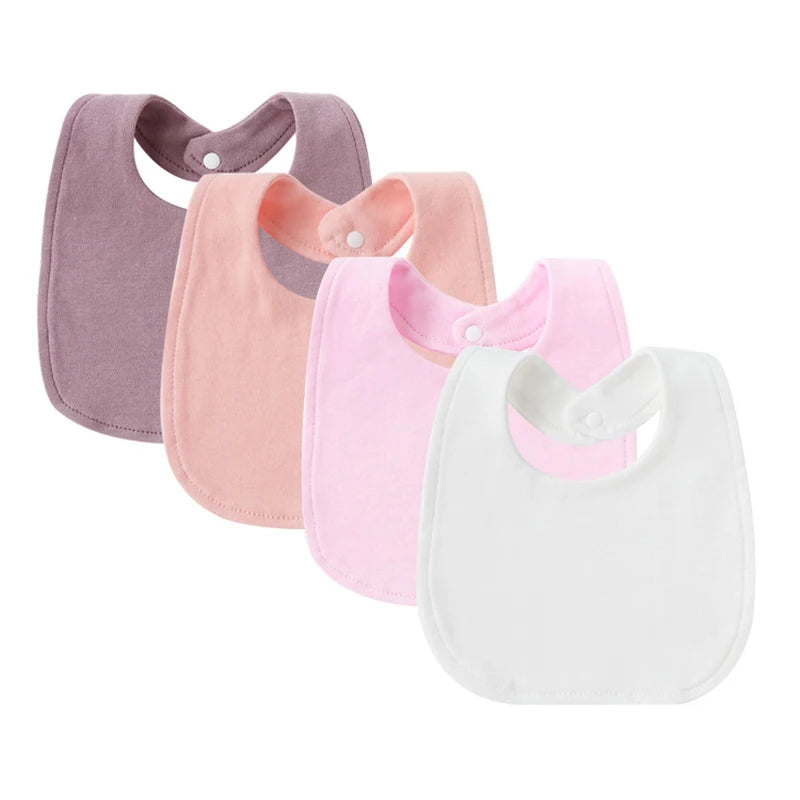 SnuggleBibs™ - Ensemble de 4 Bavoirs en Coton pour Bébé - Protection Douce et Absorbante pour Nouveau-nés - Bébé Ange