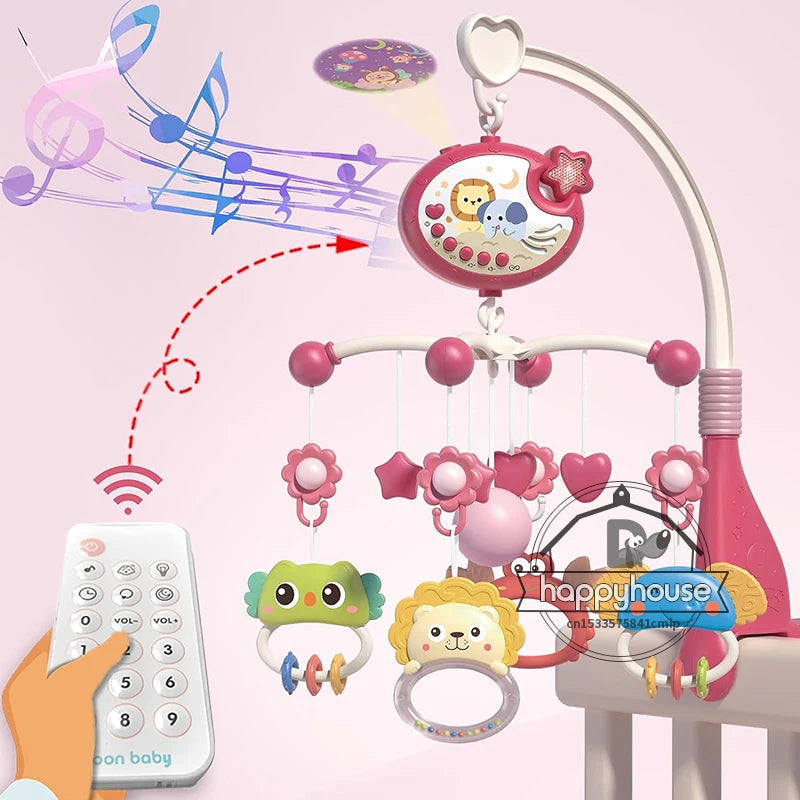 LumiMobile - Mobile Musical pour Bébé avec Lumières, Projection et Télécommande - Bébé Ange