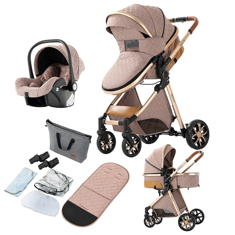 LuxBaby™ - Poussette de Luxe 3 en 1 pour Bébé - Bébé Ange