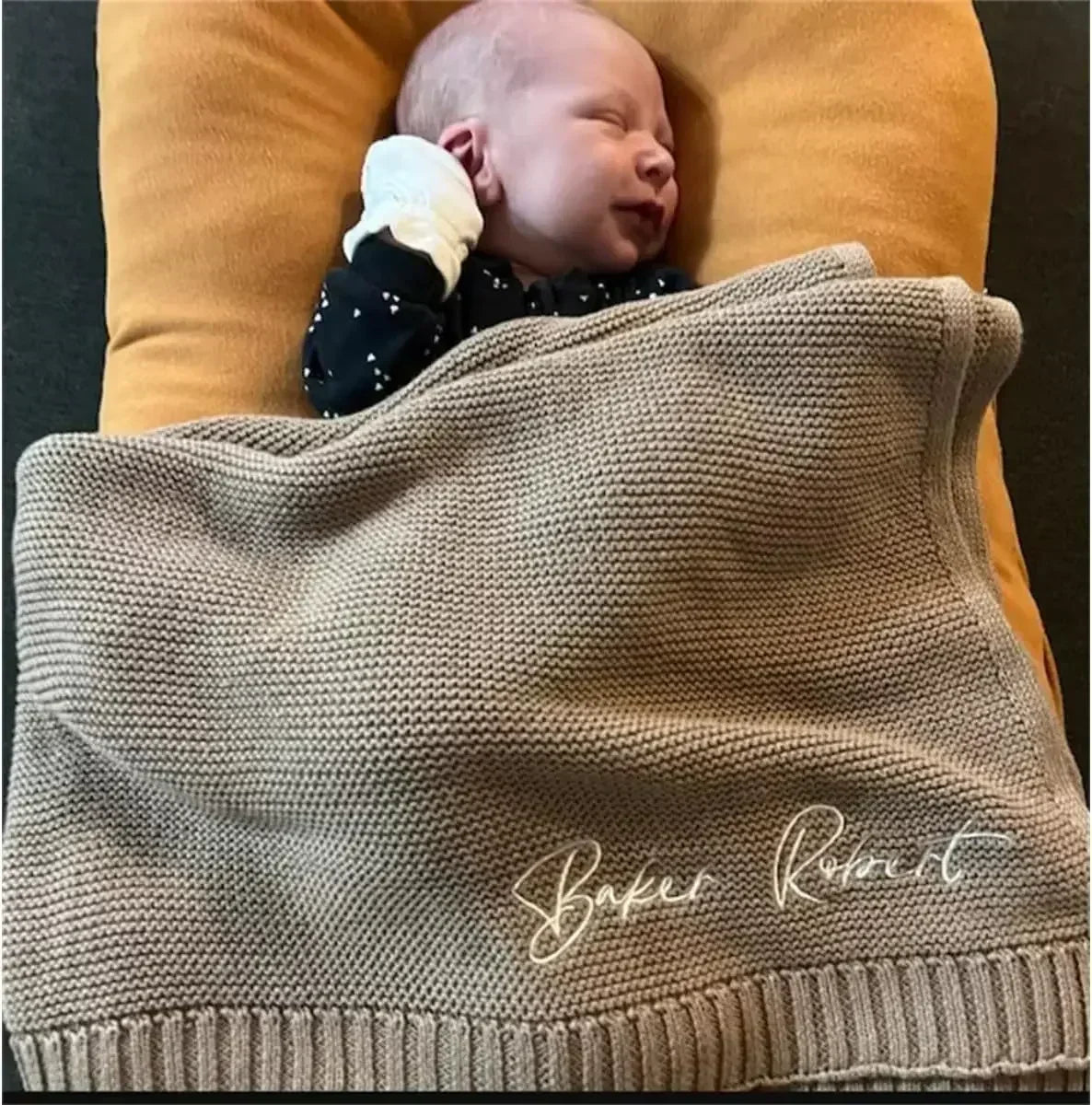 CozyCotton™ - Couverture en Coton Personnalisée pour Bébé avec Nom - Bébé Ange