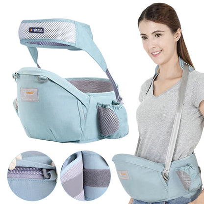 BabyHug Pro - Porte-Bébé Ergonomique avec Siège de Hanche et Coussin Confortable - Bébé Ange