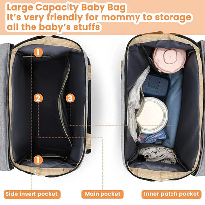 BabyTravel - Sac à Dos à Langer avec Lit Pliable et Port USB - Bébé Ange