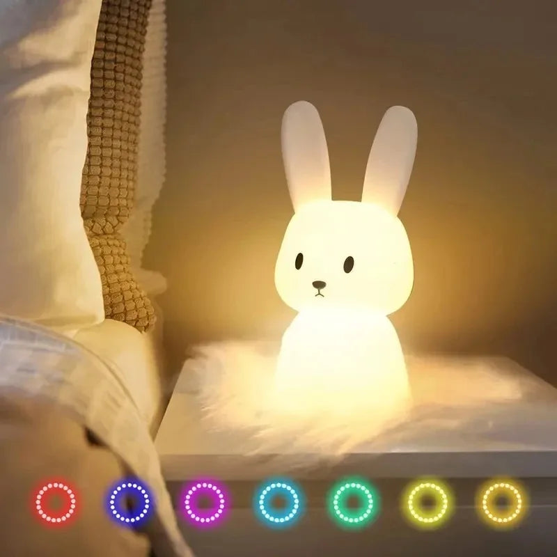 LumiRabbit™ - Lampe LED en Silicone Tactile pour Enfants - Bébé Ange