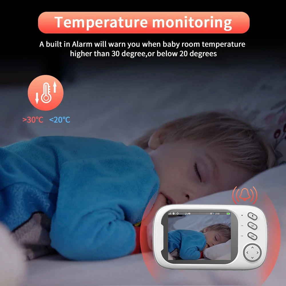 BabyGuard™ - Moniteur vidéo sans fil pour bébé avec caméra de sécurité, vision nocturne et audio bidirectionnel - Bébé Ange