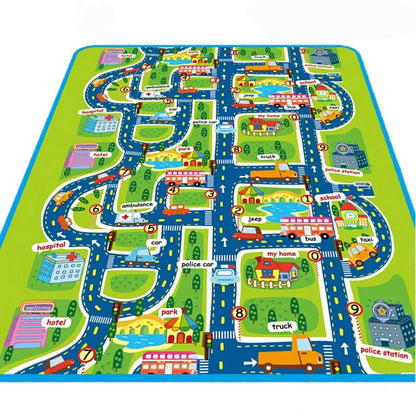 PlayMat FunCity – Tapis de Jeu en Mousse pour Enfants, Anti-Dérapant, Lavable, Multicolore - Bébé Ange