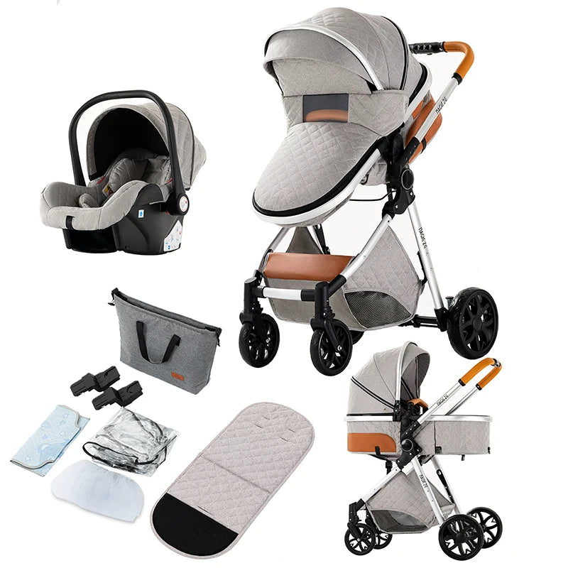 LuxBaby™ - Poussette de Luxe 3 en 1 pour Bébé - Bébé Ange