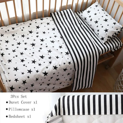 BabyNest™ - Parure de Lit en Coton pour Nouveau-né à Motif Étoile (3 Pièces) - Bébé Ange