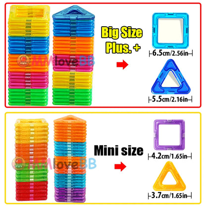 MagnaBuild - Blocs de Construction Magnétiques pour Enfants, Grand et Petit Format - Bébé Ange