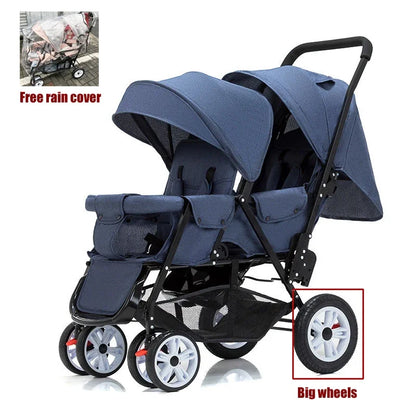 TwinEase™ - Poussette Double Pliable et Multifonctionnelle pour Jumeaux - Bébé Ange