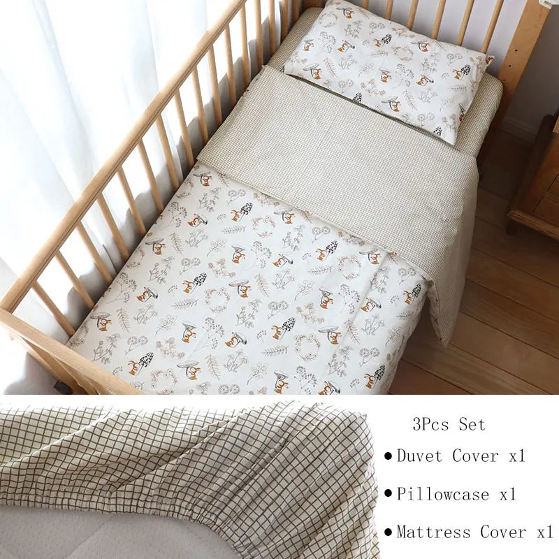 BabyNest™ - Parure de Lit en Coton pour Nouveau-né à Motif Étoile (3 Pièces) - Bébé Ange