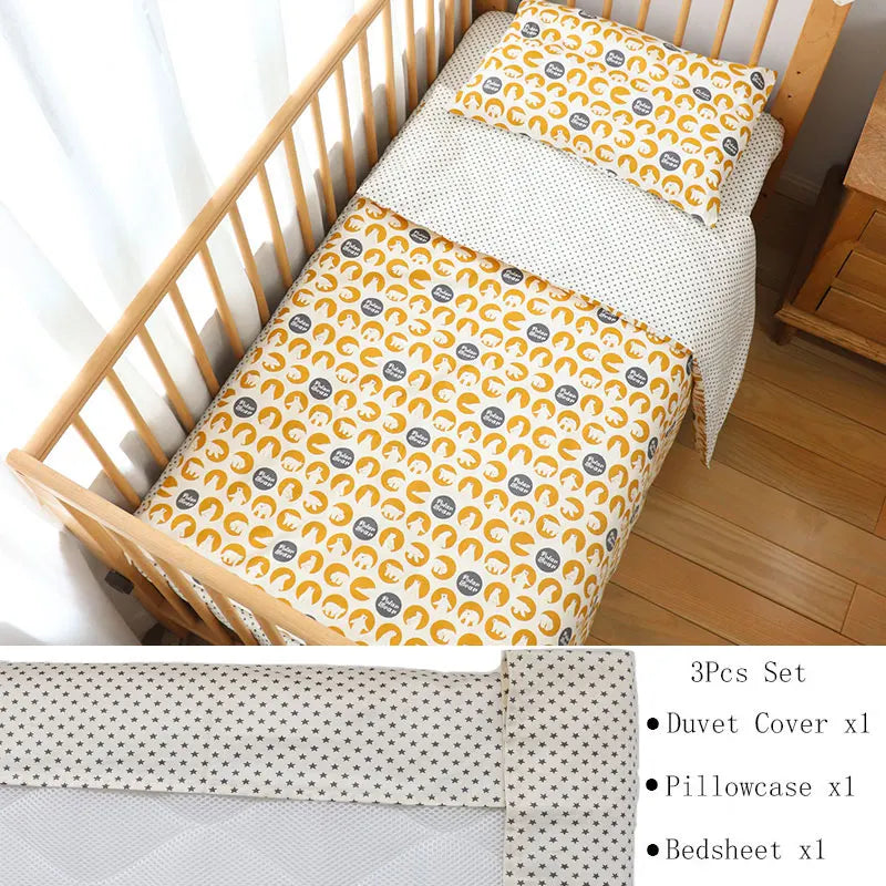 BabyNest™ - Parure de Lit en Coton pour Nouveau-né à Motif Étoile (3 Pièces) - Bébé Ange