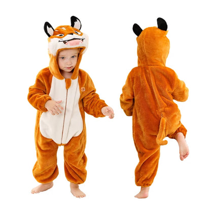 FluffyZoo - Barboteuse d'Hiver à Capuche pour Bébé avec Motifs Animaux (0-3 Ans) - Bébé Ange