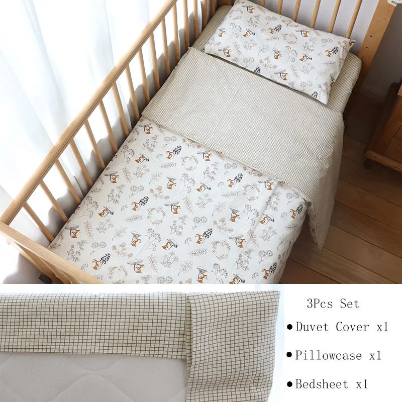 BabyNest™ - Parure de Lit en Coton pour Nouveau-né à Motif Étoile (3 Pièces) - Bébé Ange