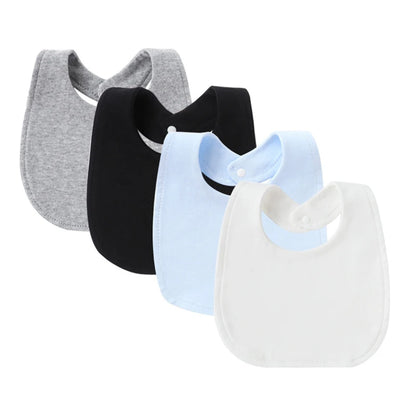 SnuggleBibs™ - Ensemble de 4 Bavoirs en Coton pour Bébé - Protection Douce et Absorbante pour Nouveau-nés - Bébé Ange