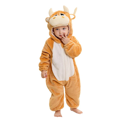 FluffyZoo - Barboteuse d'Hiver à Capuche pour Bébé avec Motifs Animaux (0-3 Ans) - Bébé Ange