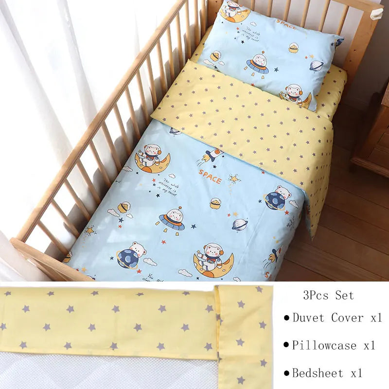 BabyNest™ - Parure de Lit en Coton pour Nouveau-né à Motif Étoile (3 Pièces) - Bébé Ange