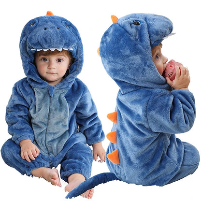 FluffyZoo - Barboteuse d'Hiver à Capuche pour Bébé avec Motifs Animaux (0-3 Ans) - Bébé Ange