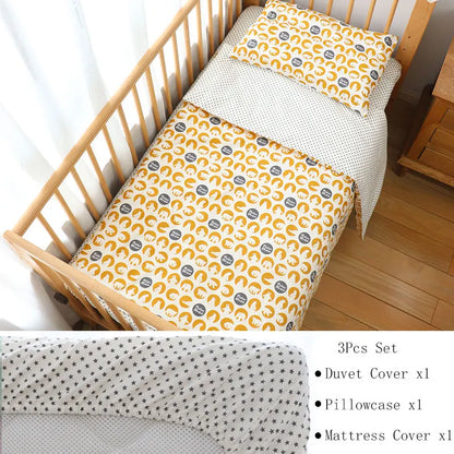 BabyNest™ - Parure de Lit en Coton pour Nouveau-né à Motif Étoile (3 Pièces) - Bébé Ange