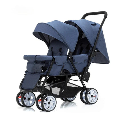 TwinEase™ - Poussette Double Pliable et Multifonctionnelle pour Jumeaux - Bébé Ange