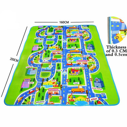 PlayMat FunCity – Tapis de Jeu en Mousse pour Enfants, Anti-Dérapant, Lavable, Multicolore - Bébé Ange