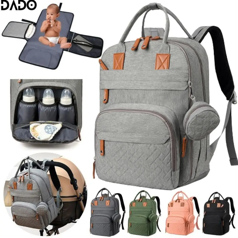 BabyTote - Sac à Dos à Langer Multifonction Imperméable avec Matelas à Langer et Sangles de Poussette - Bébé Ange