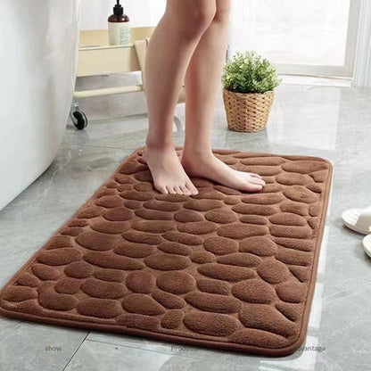 StoneSoft™ - Tapis de Bain Antidérapant 3D Effet Galet à Séchage Rapide - Bébé Ange