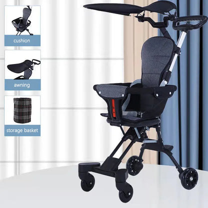 BabyGo - Poussette Pliante Portable à Quatre Roues pour Bébé - Bébé Ange