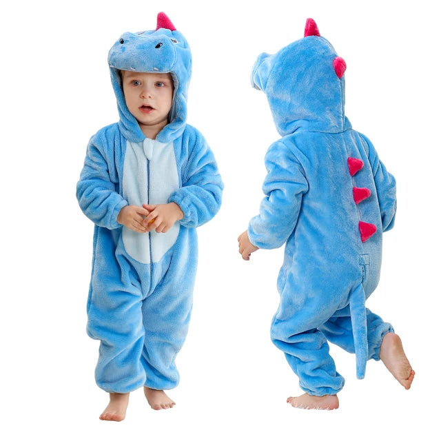 FluffyZoo - Barboteuse d'Hiver à Capuche pour Bébé avec Motifs Animaux (0-3 Ans) - Bébé Ange