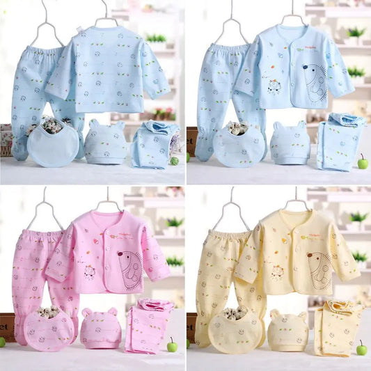 SweetAnimal™ - Ensemble Vêtements 5 Pièces en Coton pour Bébé 0-3 Mois - Bébé Ange