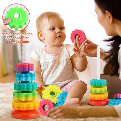 RainbowSpin™ - Tour Arc-en-Ciel Rotative Montessori pour Enfants - Bébé Ange