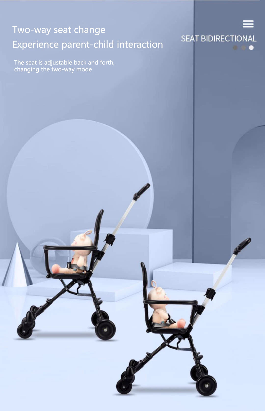 BabyGo - Poussette Pliante Portable à Quatre Roues pour Bébé - Bébé Ange